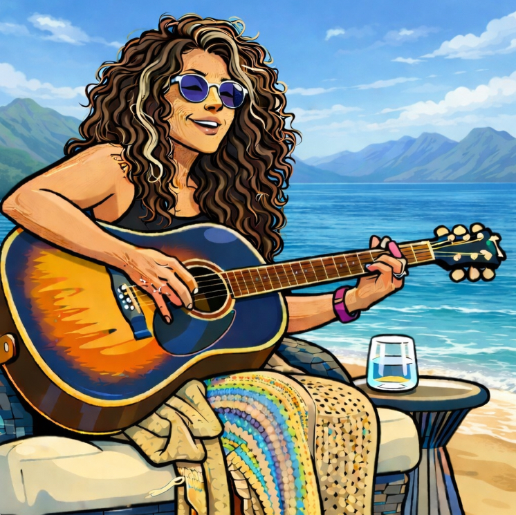 Laurie Kerr Beach Cartoon Portrait